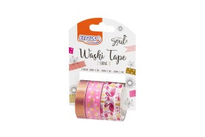 FITA ADESIVA WASHI TAPE BRW SHINE FLAMINGO - 10/15/20X3M - BLISTER C/ 3UN