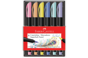 KIT CANETA BRUSH SUPERSOFT PASTEL C/6