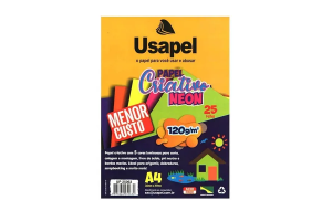 BLOCO CRIATIVO USAPEL NEON 5CORES 120G/M2 210X297MM(A4) 25FLS