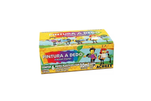 PINTURA A DEDO ACRILEX CX 6 UNI DE 30 ML